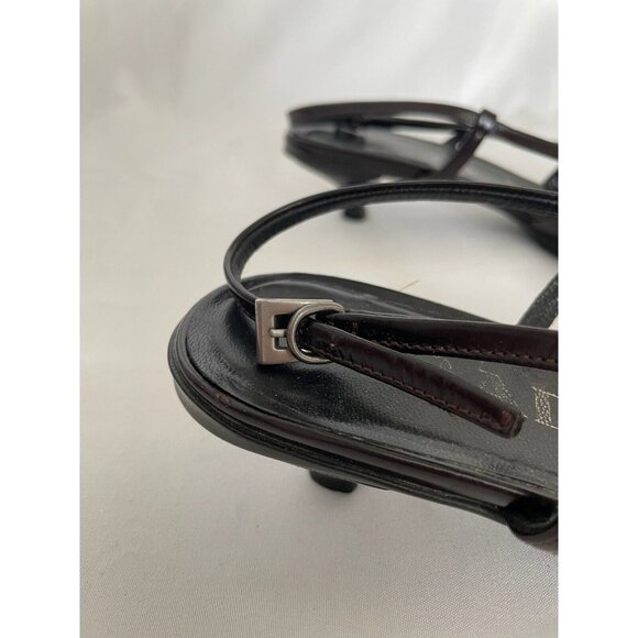 Prada Vintage Burgundy Leather Square Toes Pumps 7 - Picture 4 of 9